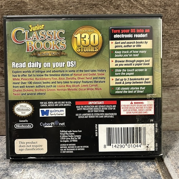 5 for $60 - Junior Classic Books & Fairy Tales for the Nintendo DS - Picture 4 of 4